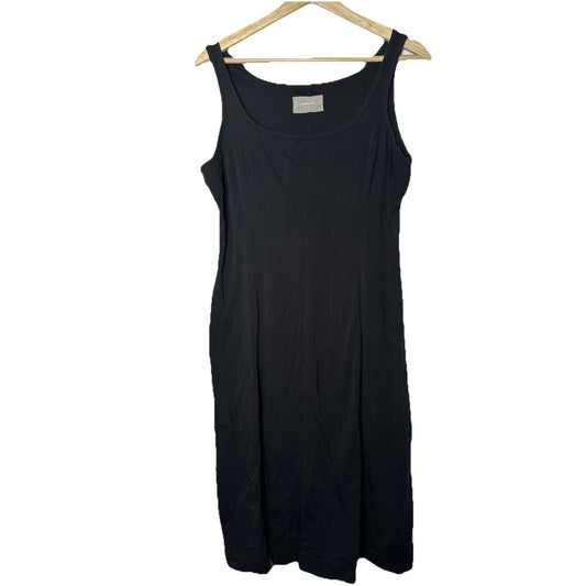 Everlane Sleeveless Jersey The Lux Cotton Flared Midi Dress Womens Sz M Preppy