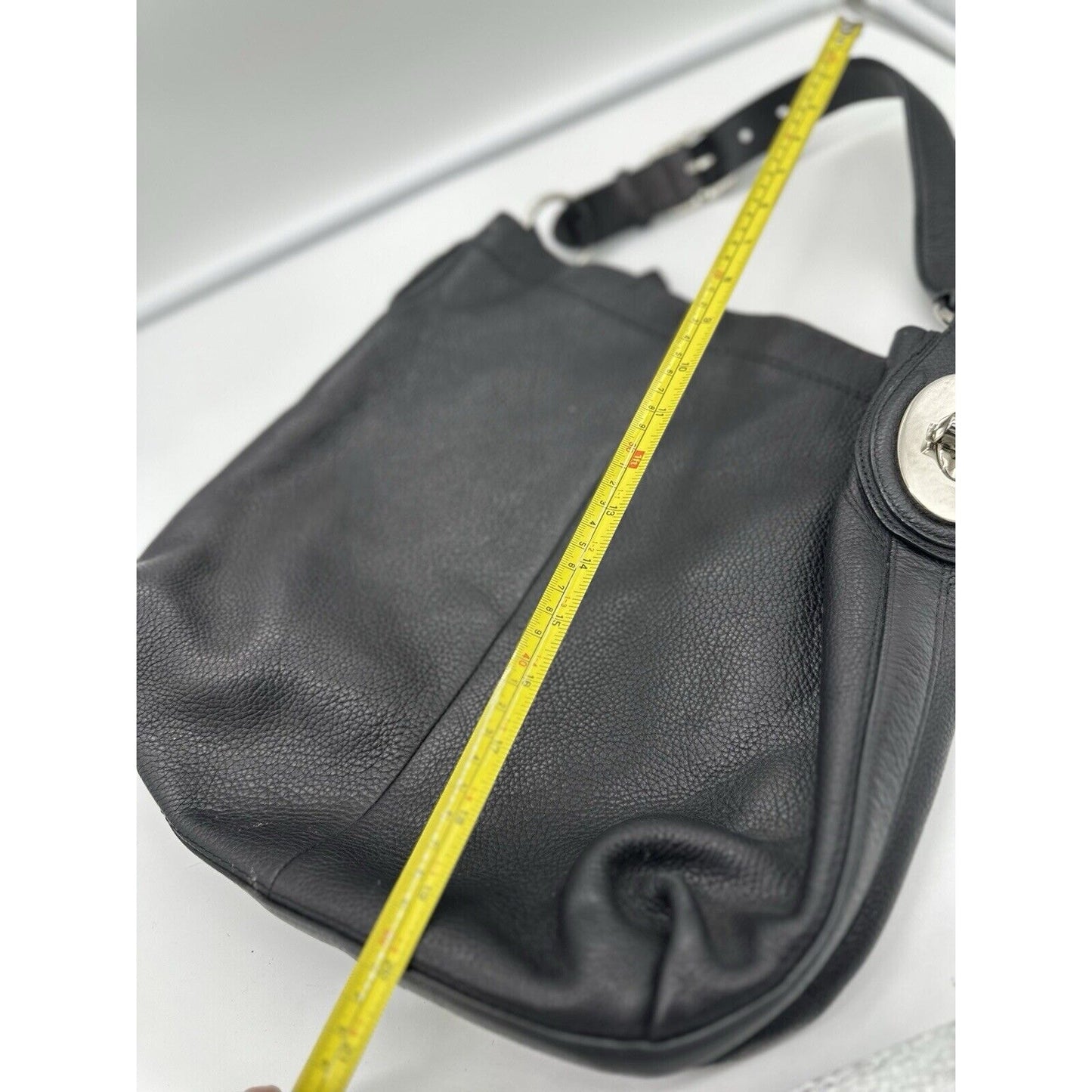 Vintage Coach Penelope Hobo Shoulder Bag - F16535 - Black Pebbled Leather Medium