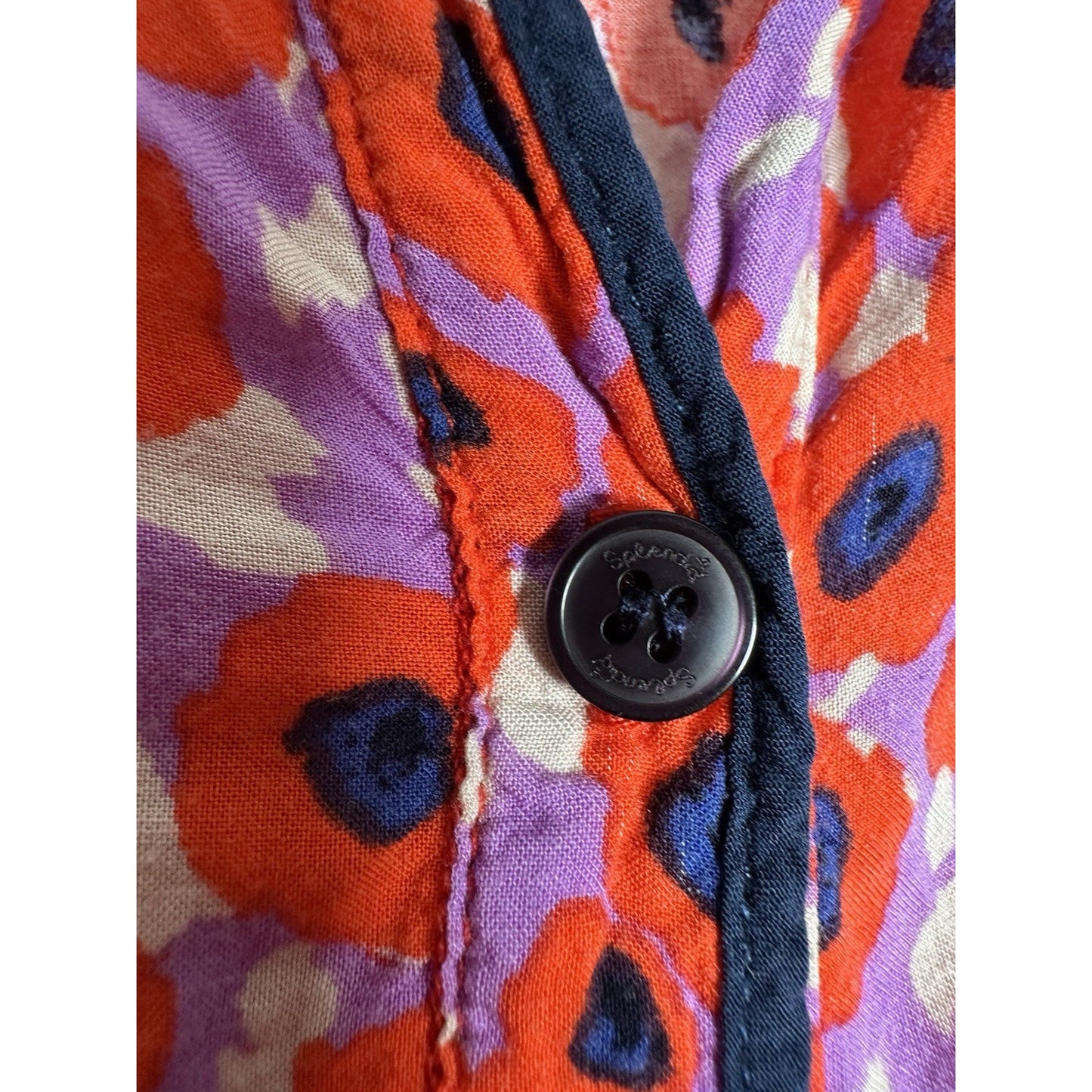 SPLENDID Womens M Floral Print Shirt Shift Casual Drop Waist Button Dress Dainty