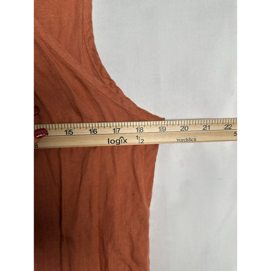 Bella Umbra Linen Italy Womens Sz M Bowtie Lagenlook Lightweight Minimalist