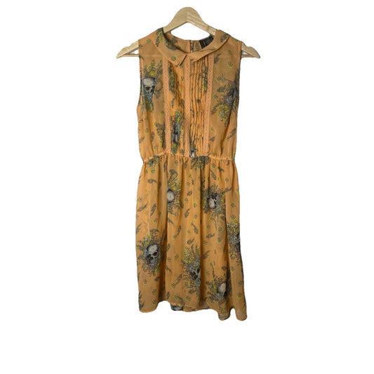 FIRE Los Angeles Skull Sheer Dress Womens Sz M Goth Emo Skater Elastic Waist
