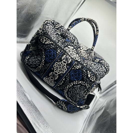 Vera Bradley Canterberry Cobalt Blue and Black Weekender Travel Large Bag