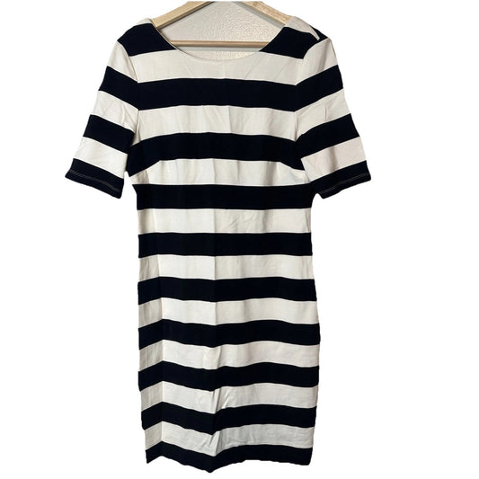 Banana Republic Ponte Knit Sheath Dress Womens Sz 12 Nautical Modest coastal