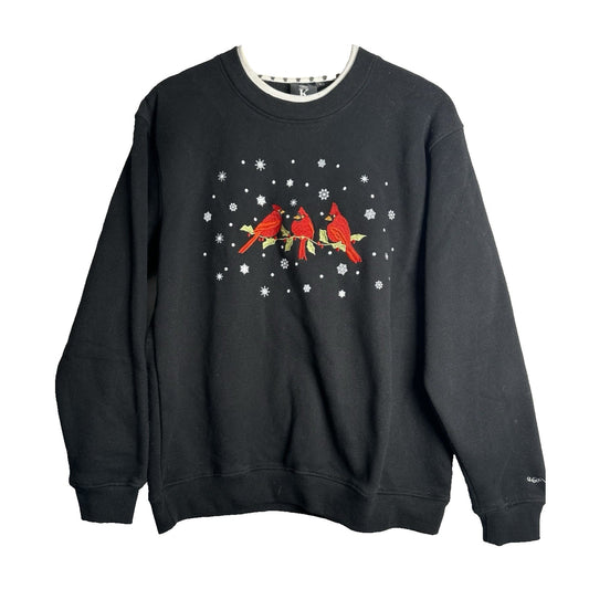 Vintage King Universal Sweater Womens Sz L Crew Neck Embroidered Cardinals