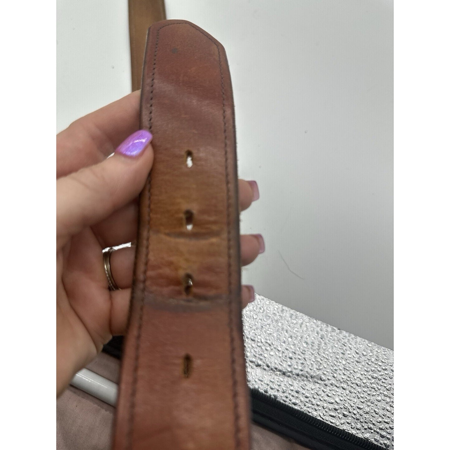 Vintage 1988 Redman Leather Belt Sz 34 /41”L Brown Western Southwestern Cowboy