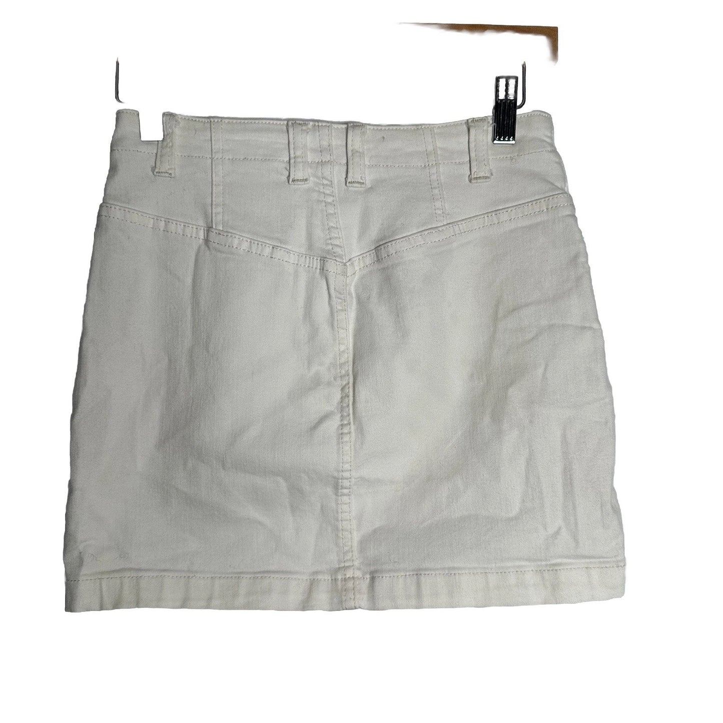 We The Free People She’s All That Mini Skirt Cream White Denim Jean Women's 25