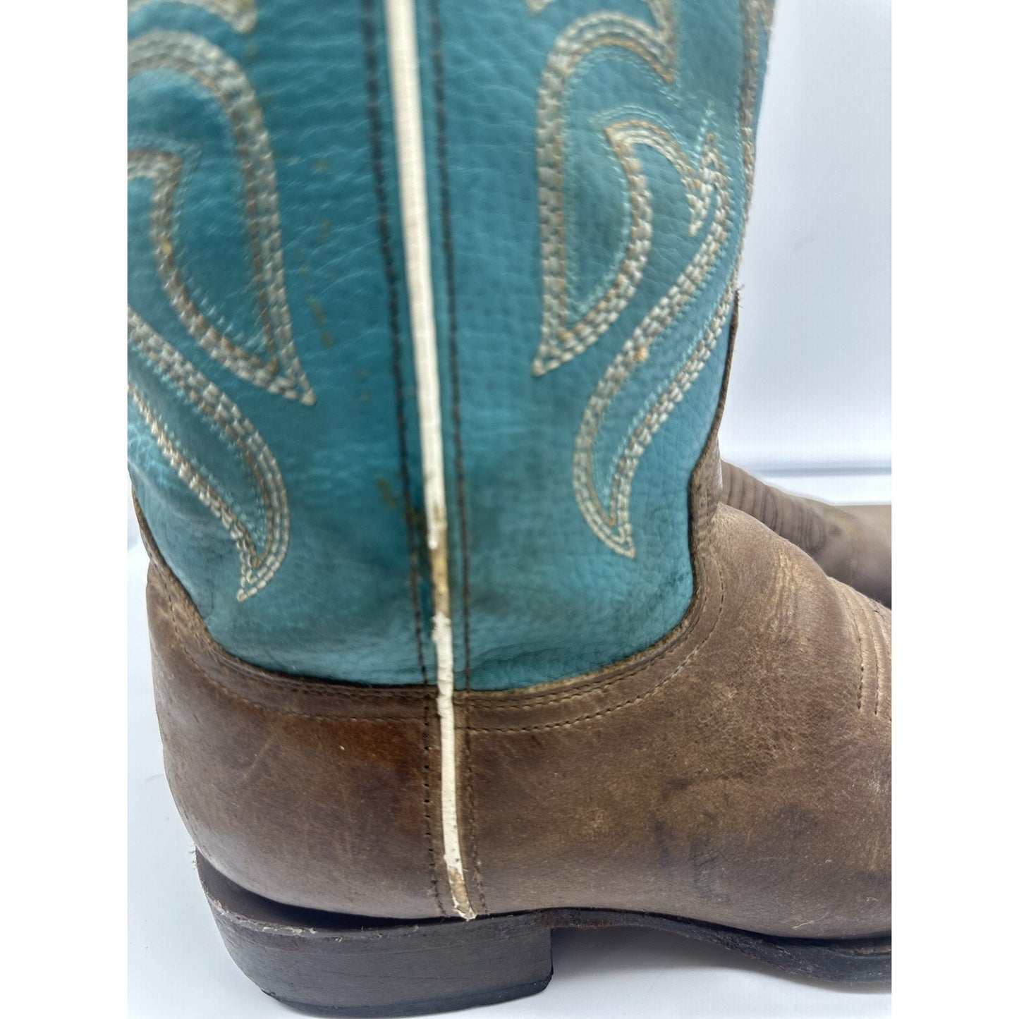 ROPER Womens LULU South Western Cowboy Boots size 6 Brown/Turquoise Cowgirlcore
