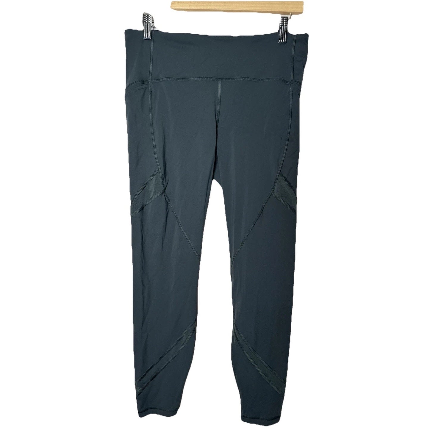 Lululemon Cropped Leggings Womens Sz 10 Green Athletic Athliesure Yoga Running