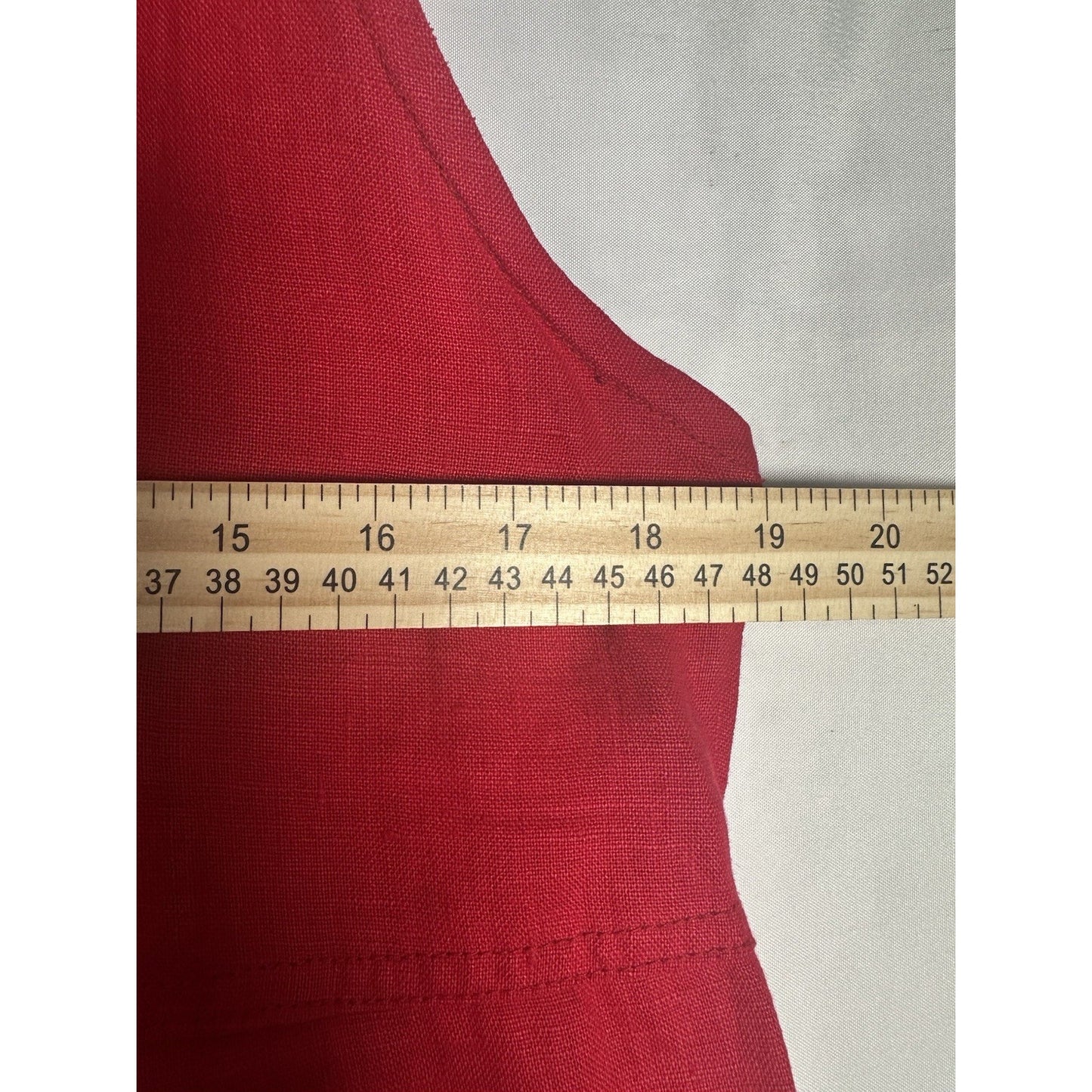 Match Linen Women's Sz M Petite Lightweight Lagenlook Boxy Pockets Red midi