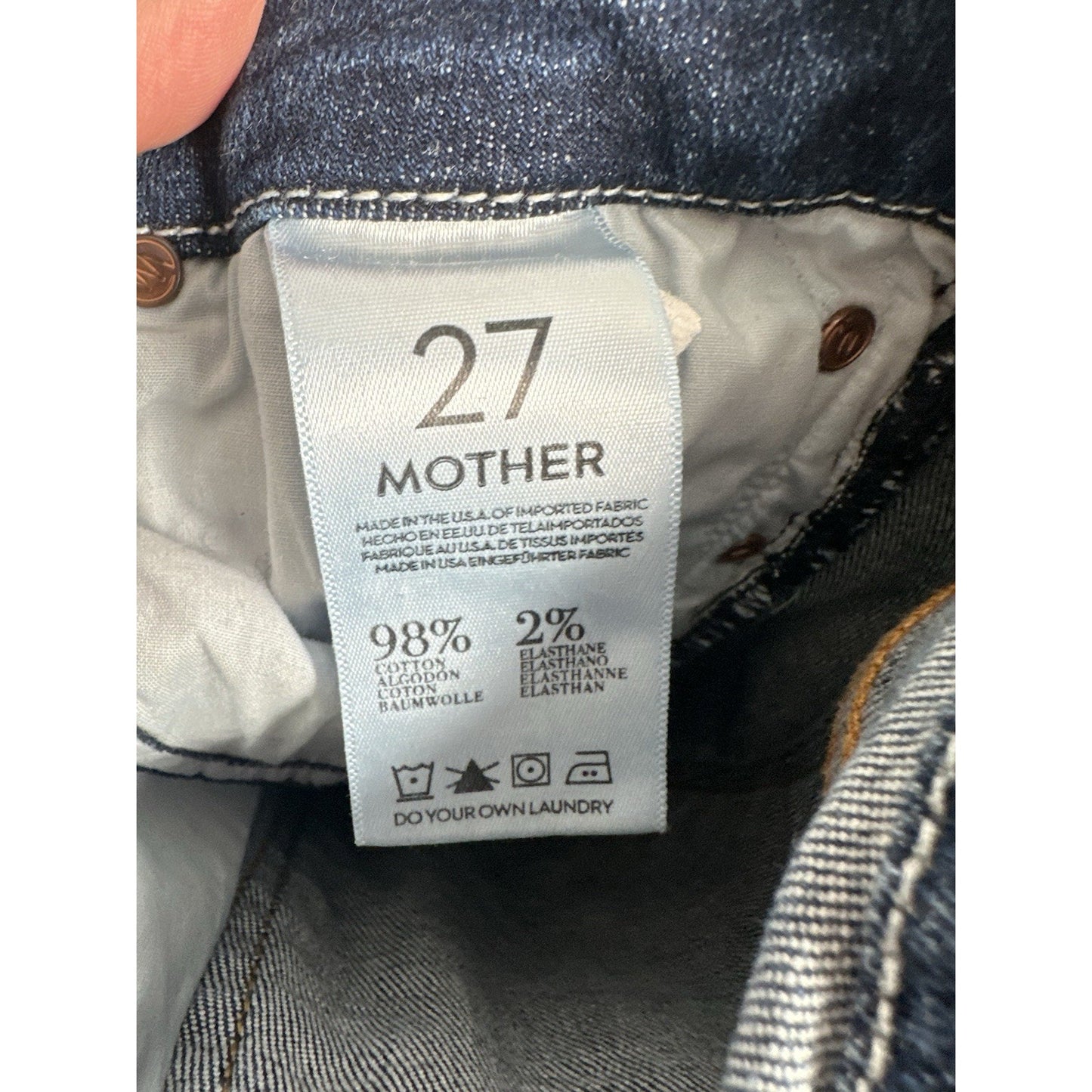 Mother The Looker Crop Jeans Womens Sz 27 Everyday Classic Dark Wash Capsule