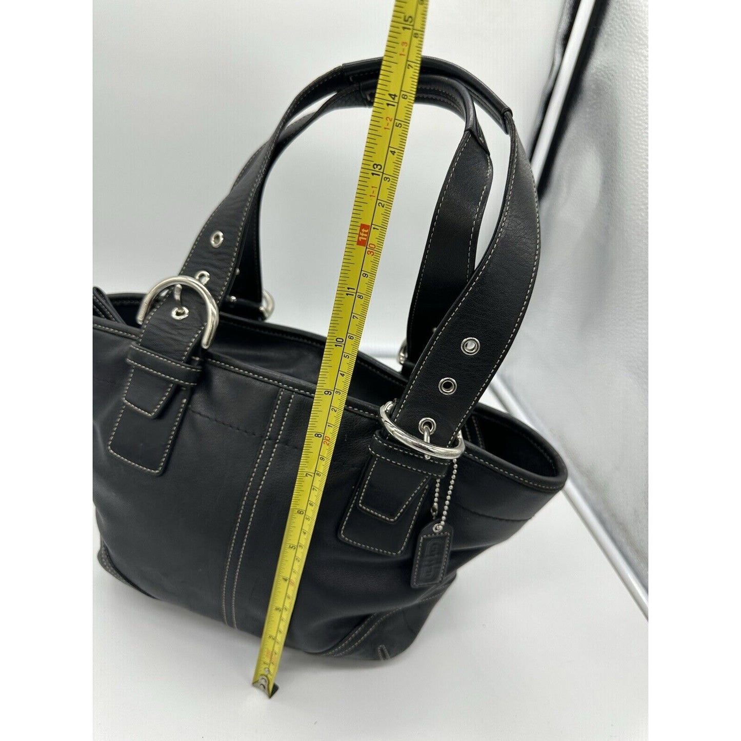 Vintage Coach Soho Satchel Leather Purse 9544 Shoulder Bag Zipper Buckles Y2K