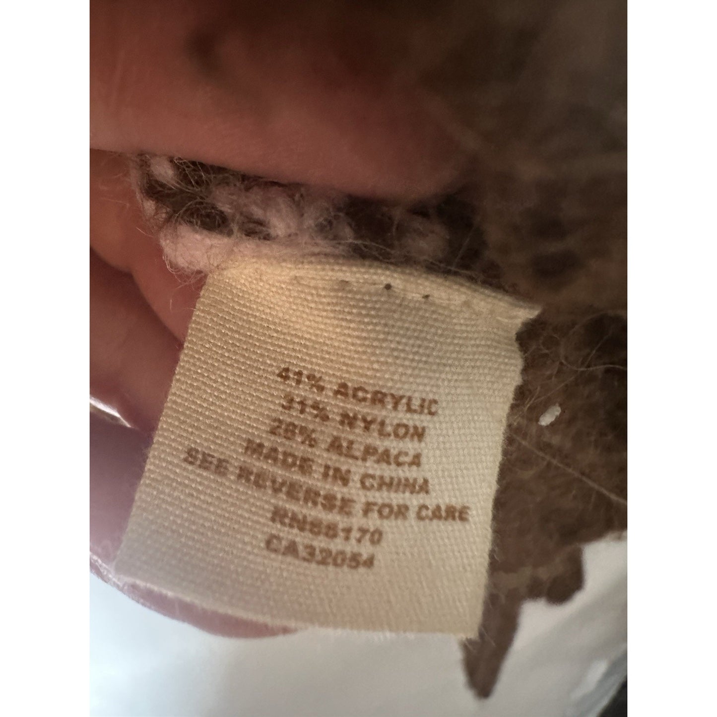 Free People Alpaca Blend Geometric Sweater Womens M Brown Pink Button Cabincore