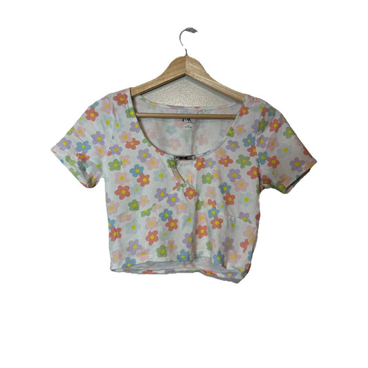 Pacsun PacCares Majave Hardware Crop Top Womens M Cutout Pony Bead Floral