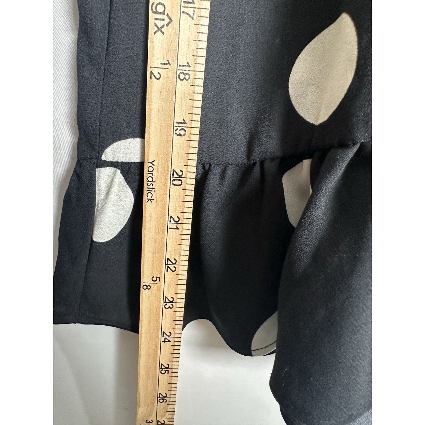 Modcloth It's A Wrap Ruffled A-Line Mini Skirt Women M Black White Polka Dots