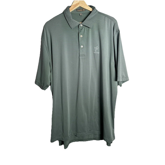 Peter Millar Polo Summer Comfort Mens Sz XL Golfcore Pinstriped Embroidered