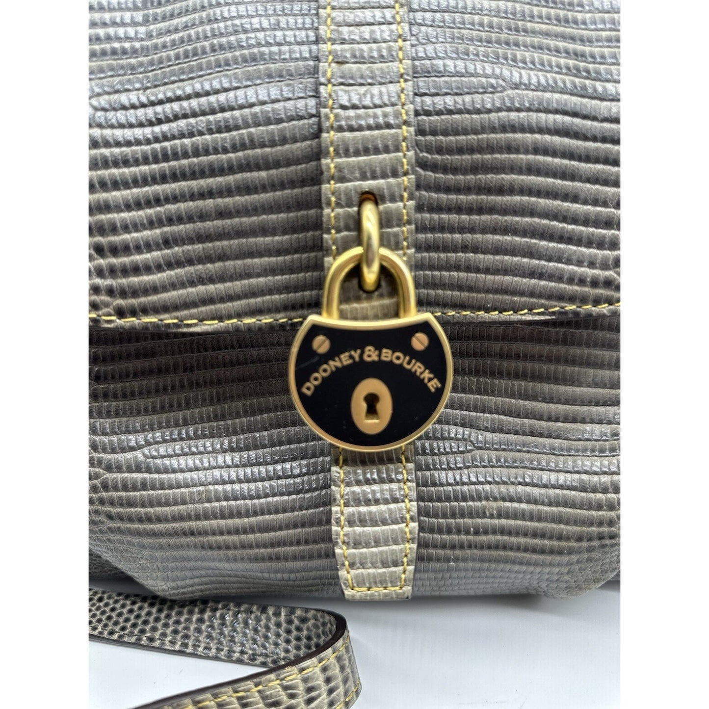 Vintage Dooney Bourke Genuine Santorini Lizard Leather Handbag Strap Lock