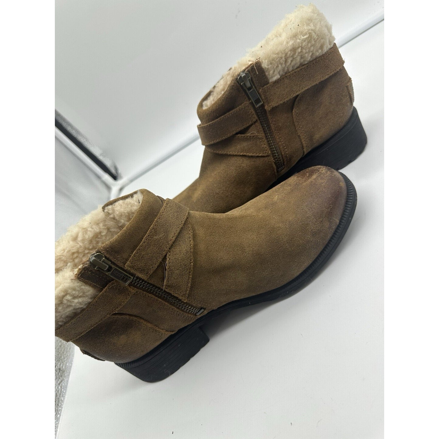 UGG BENSON WOME ANKEL BOOTS LEATHER CHIPMUNK US 9 /UK 7 / EU 40 Chunky