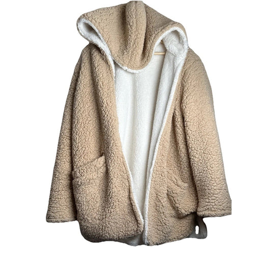 C&C Califorina Teddy Deep Pile Sherpa Open Cardigan Coat Cozy Lounge Fluffy