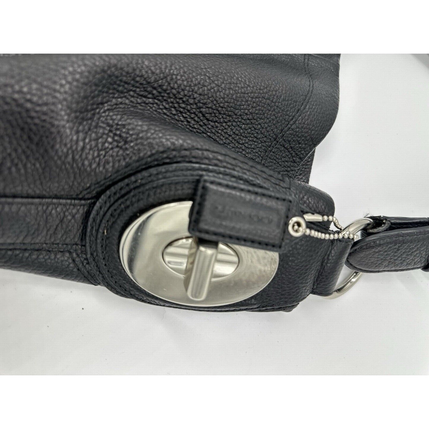 Vintage Coach Penelope Hobo Shoulder Bag - F16535 - Black Pebbled Leather Medium