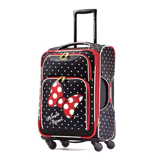 American Tourister Disney Softside Luggage with Spinner Wheels, Minnie Mouse Red