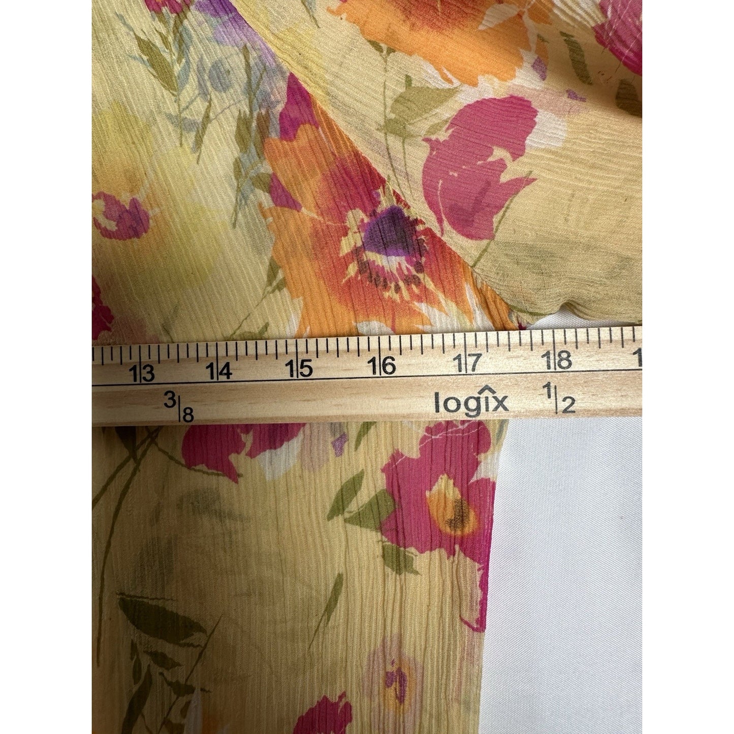 Sundance Womens Small Top 100% SILK Floral Long Sleeve Sheer Bohemian Yellow