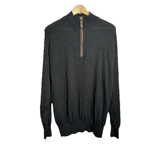 Orvis Merino Wool Pullover 1/4 Sweater Pullover Mens sz L Outdoors Cozy Warm