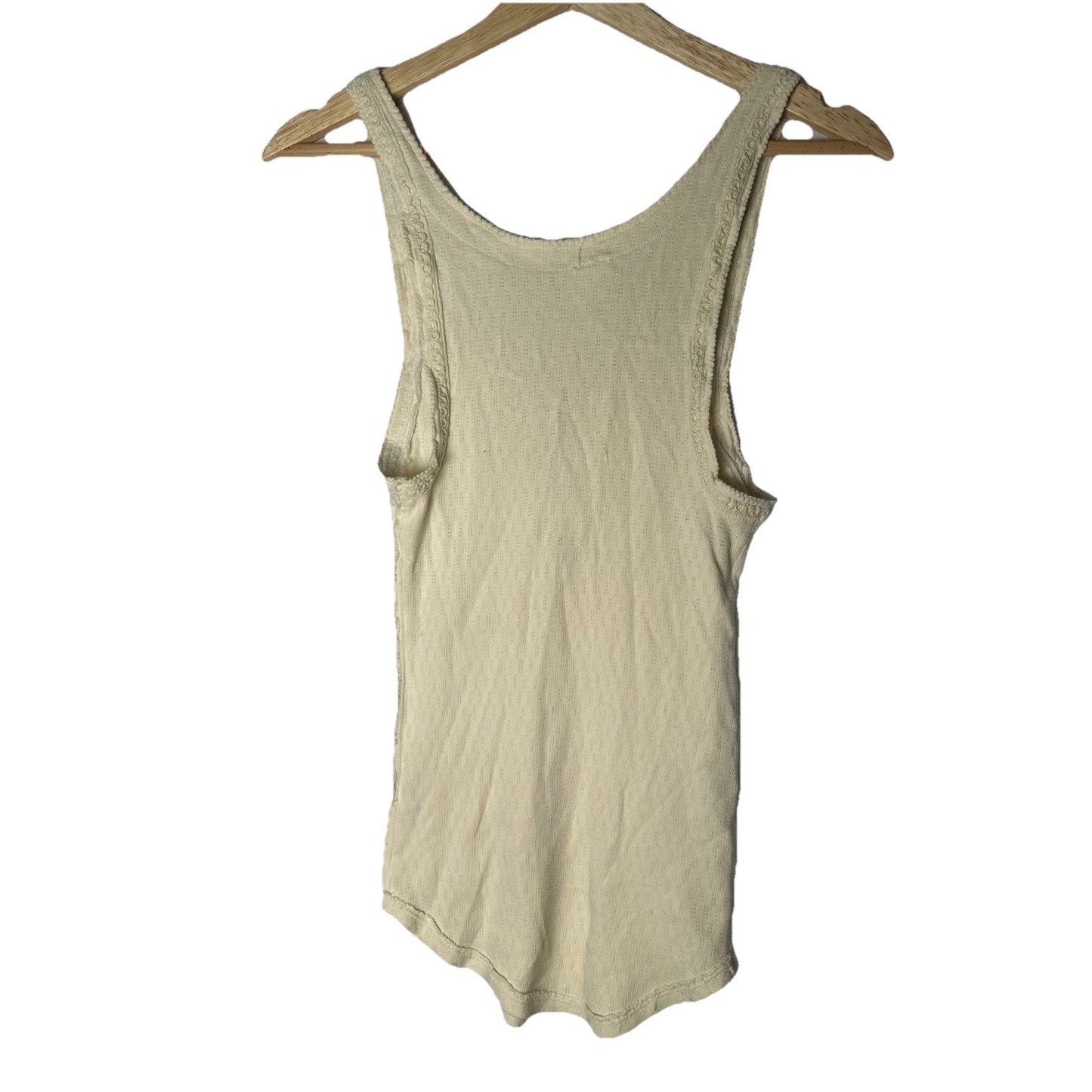 Free People Sunny Tank Womens Sz S Butter Yellow Boho Bohemian Stretch