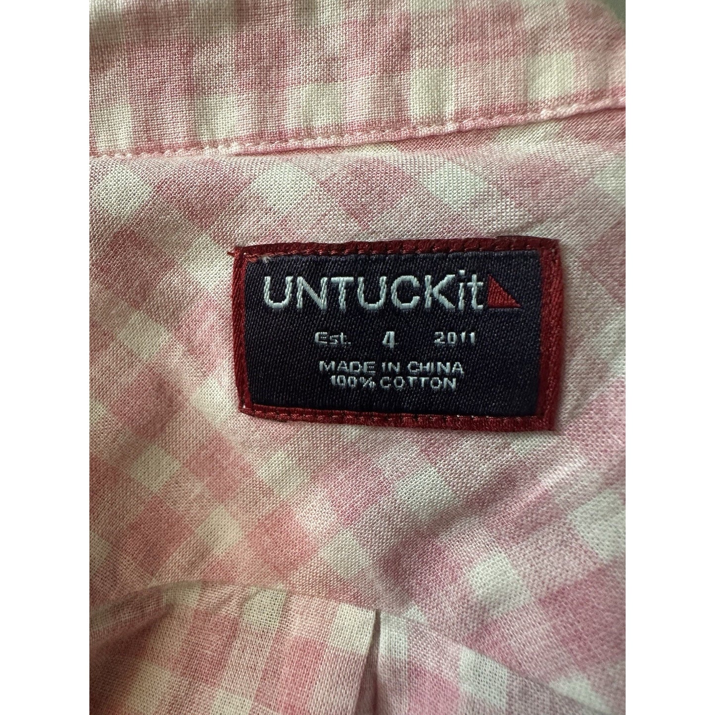 NWT UNTUCKit Calina Gingham Print Long Sleeve Button Down Shirt Size 4