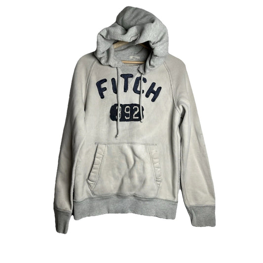 Abercrombie & Fitch Distressed Hoodie Mens Sz S Spellout Y2K Embroidered Logo