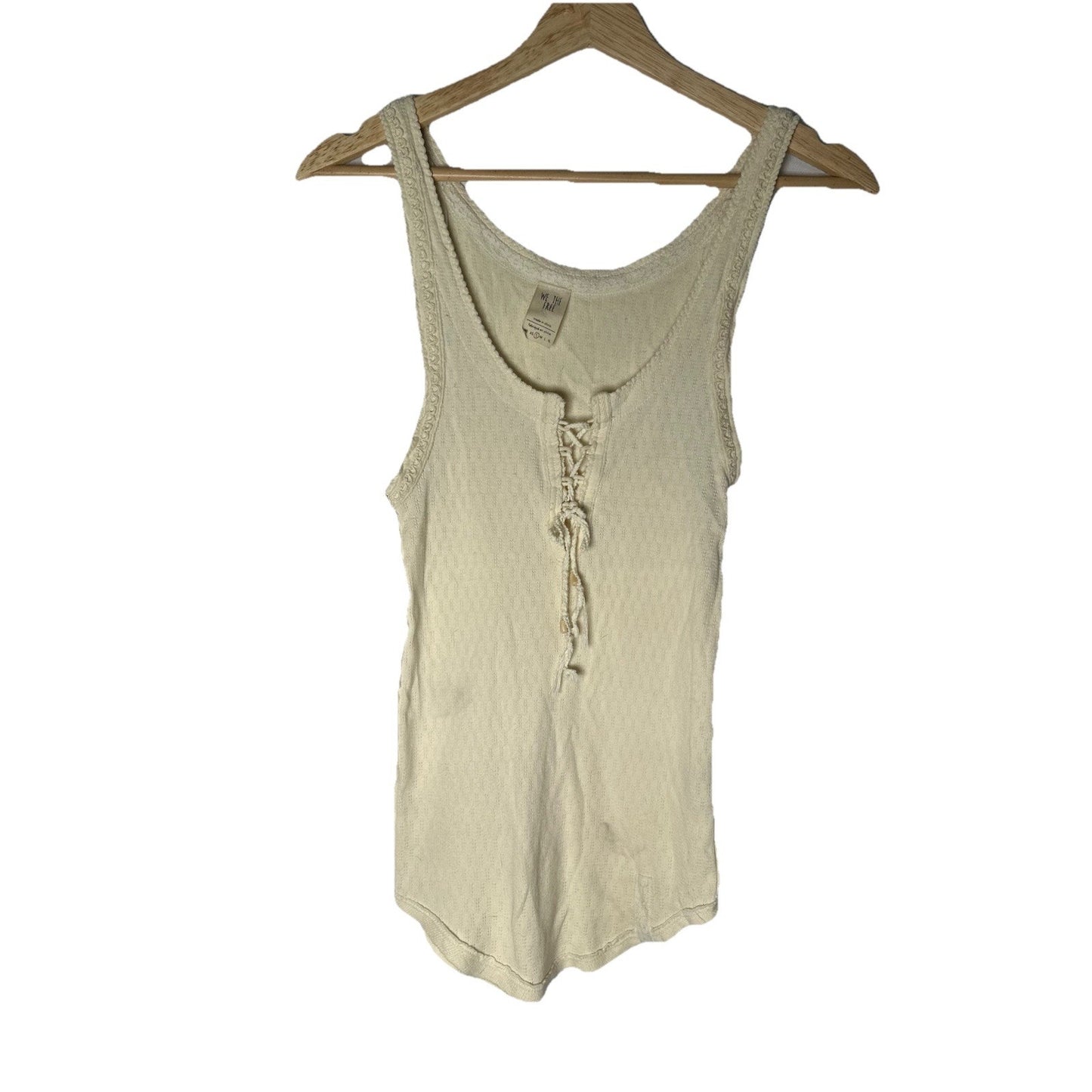 Free People Sunny Tank Womens Sz S Butter Yellow Boho Bohemian Stretch