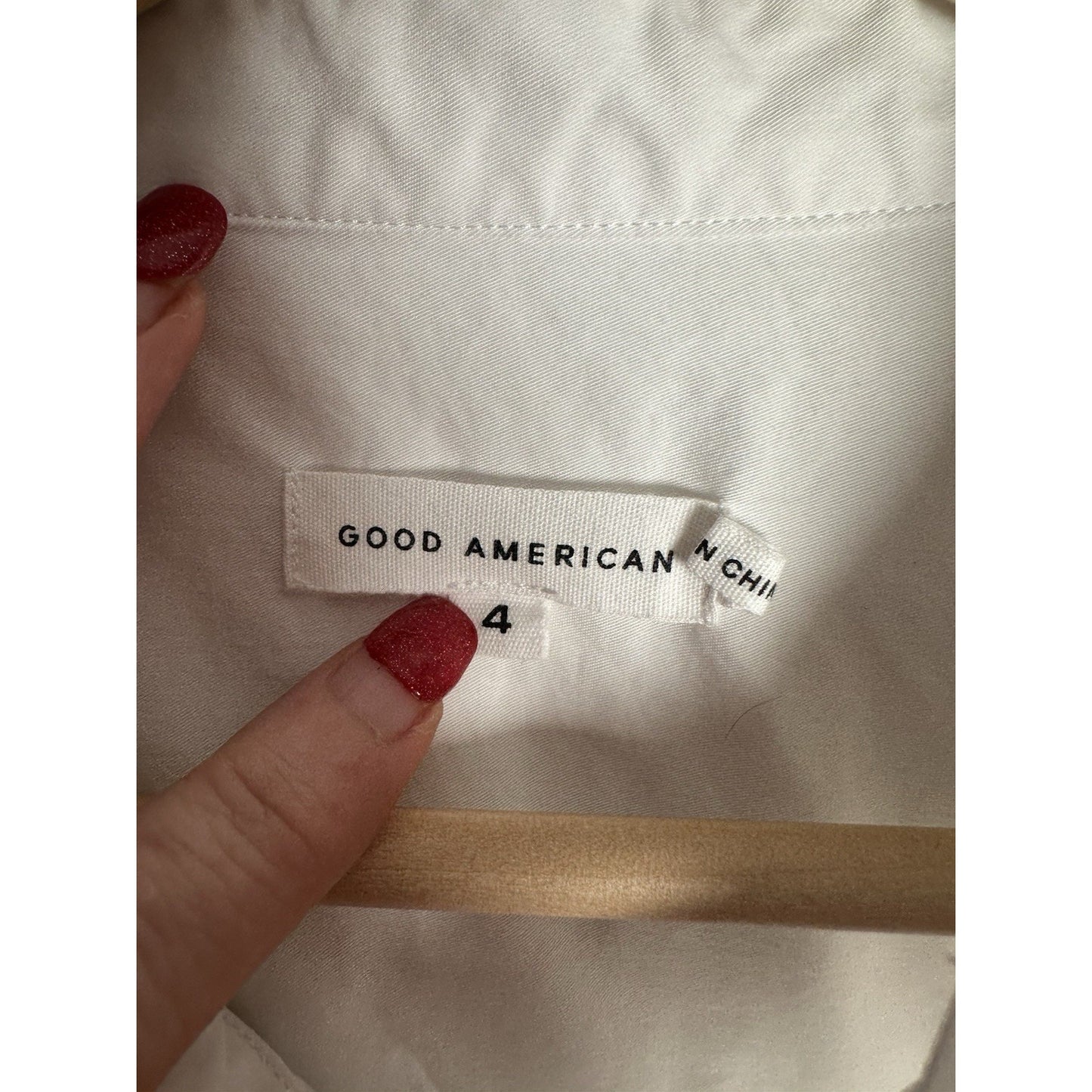 Good American Poplin Shirt Womens Sz 4 Oversized Minimalist Careercore