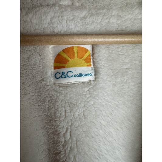 C&C Califorina Teddy Deep Pile Sherpa Open Cardigan Coat Cozy Lounge Fluffy