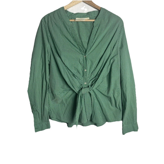 Anthropologie Maeve Katherine Womens Sz 14 Knotted Button Down Striped Top
