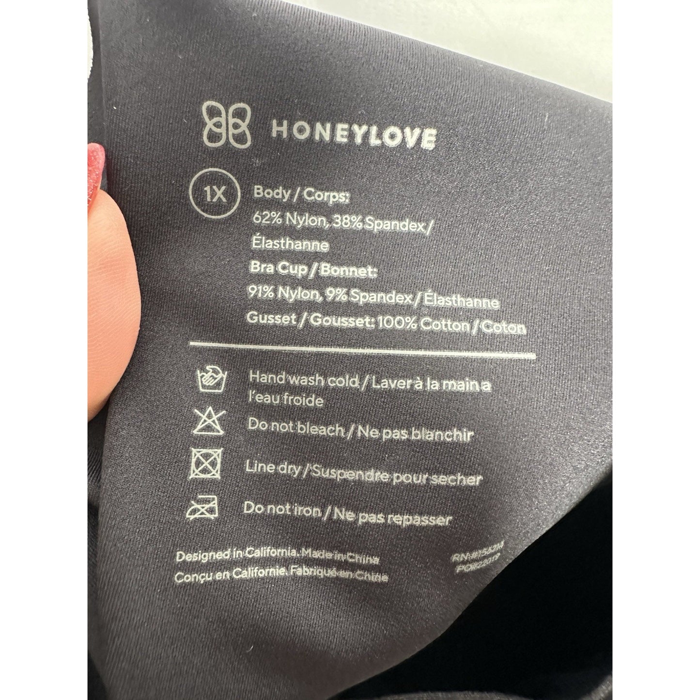 Honeylove Boldness Bodysuit Womens Sz 1X Shapewear Sculpting Flattering Strong