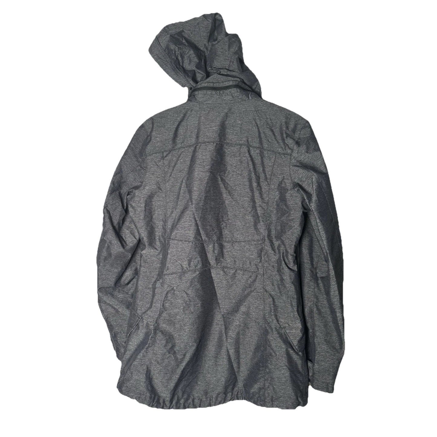 REI Elements Rain Jacket Womens Small Gray Packable Hood Parka Outdoors Hike E1