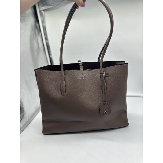 Kate Spade NY Eva Large Leather Tote Shoulder Bag Taupe Careercore ! Orig $449
