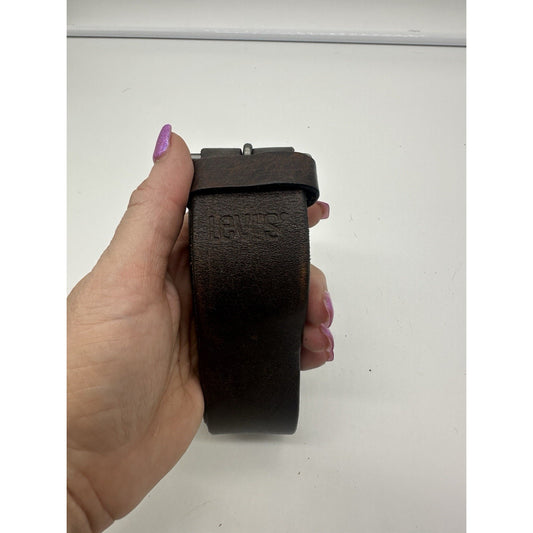 Vintage Levis Genuine Leather Brown Levi Strauss Belt Size 34-38 Y2K Western