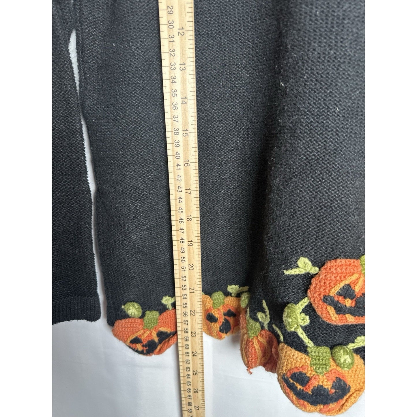VTG Rare Lord & Taylor Sweater Women Sz M Halloween Pumpkins Embroidered Bobbles