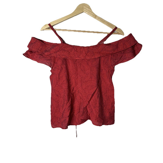 Maeve Anthropologie Ruffle Off Shoulder Top Womens Sz XS Preppy Cottagecore