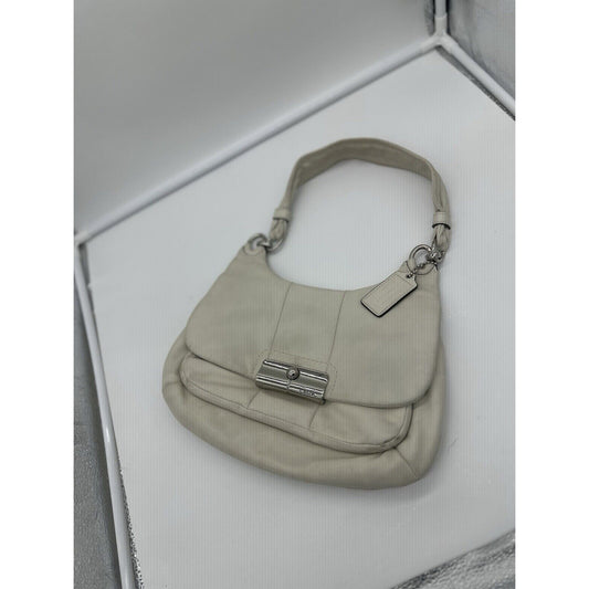 Authentic COACH One Shoulder Bag Hobo Purse 16931 Leather Off White 054100