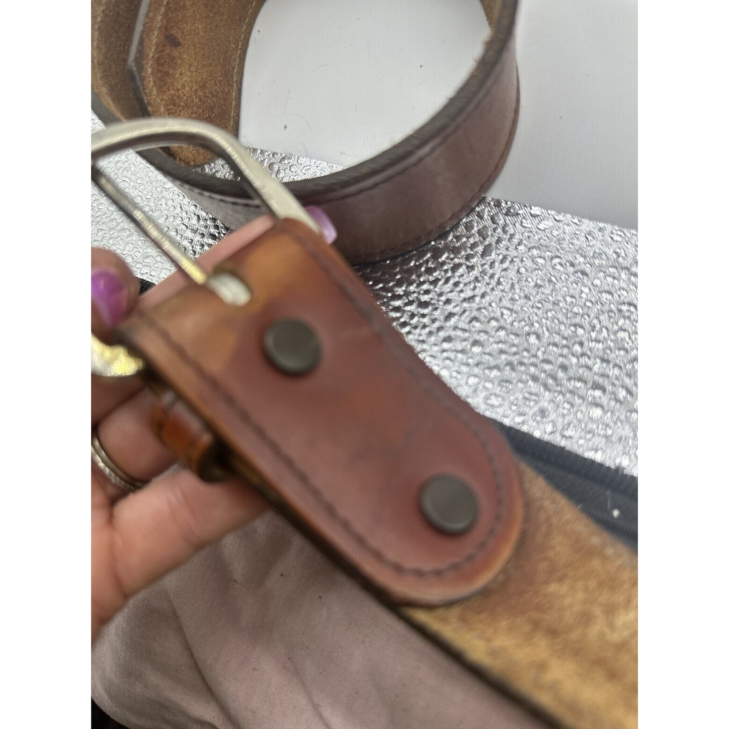 Vintage 1988 Redman Leather Belt Sz 34 /41”L Brown Western Southwestern Cowboy