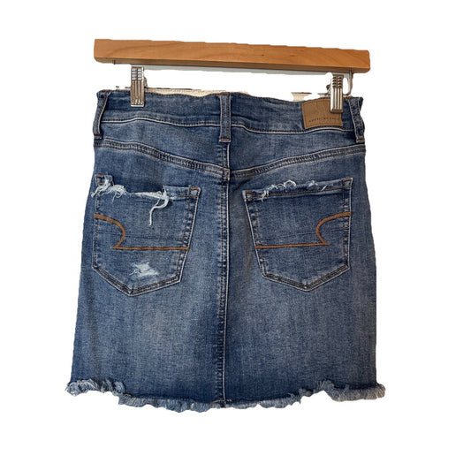 American Eagle Next Level Stretch Mini Skirt Womens 0 Long Destroyed Festival